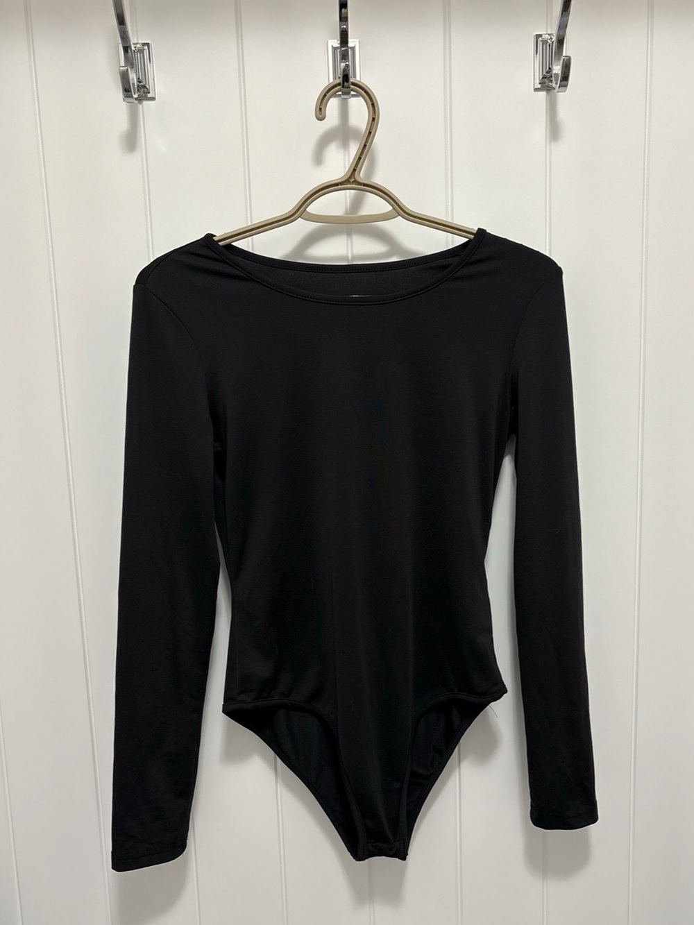 SHEIN Solid Long Sleeve Bodysuit Black Medium